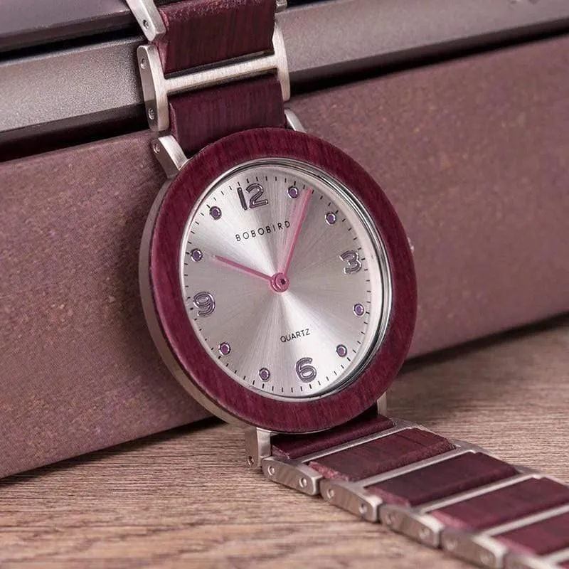 Liebhaberuhren BOBO BIRD Holz Edelstahl Wasserdicht Japan Quarz Herrenuhr in Holzbox Tolles Geschenk