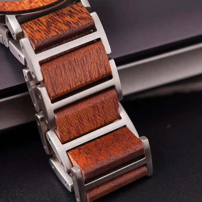 Liebhaberuhren BOBO BIRD Holz Edelstahl Wasserdicht Japan Quarz Herrenuhr in Holzbox Tolles Geschenk