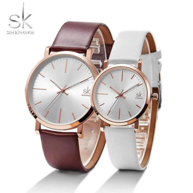 Damen-Armbanduhr mit Lederarmband, für Liebhaber, für Paare, mit Datum, wasserdicht, für Damen, Quarzuhr