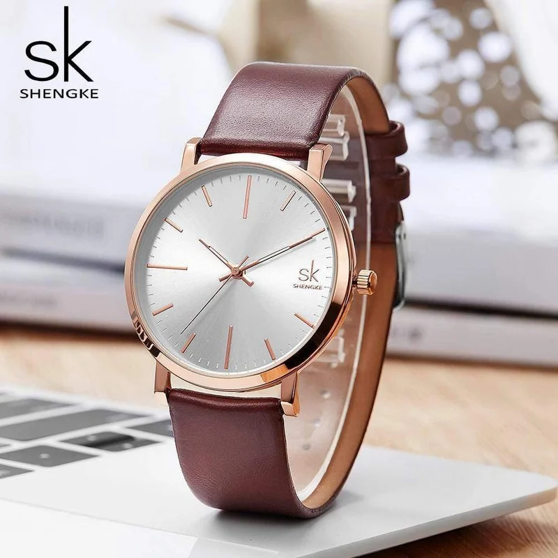 Damen-Armbanduhr mit Lederarmband, für Liebhaber, für Paare, mit Datum, wasserdicht, für Damen, Quarzuhr
