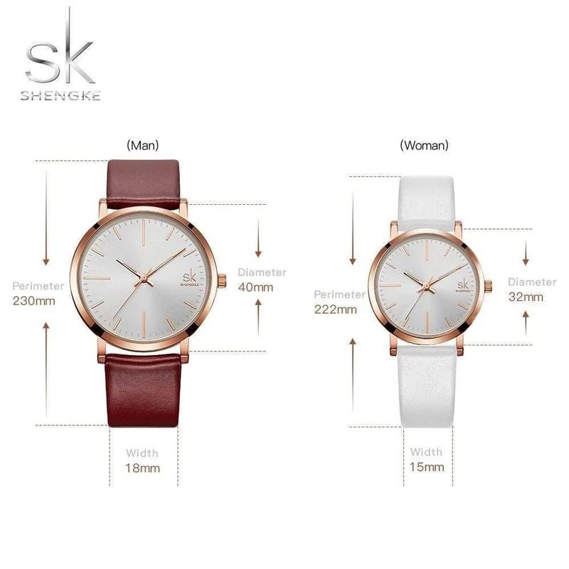Damen-Armbanduhr mit Lederarmband, für Liebhaber, für Paare, mit Datum, wasserdicht, für Damen, Quarzuhr