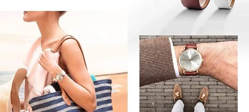 Damen-Armbanduhr mit Lederarmband, für Liebhaber, für Paare, mit Datum, wasserdicht, für Damen, Quarzuhr
