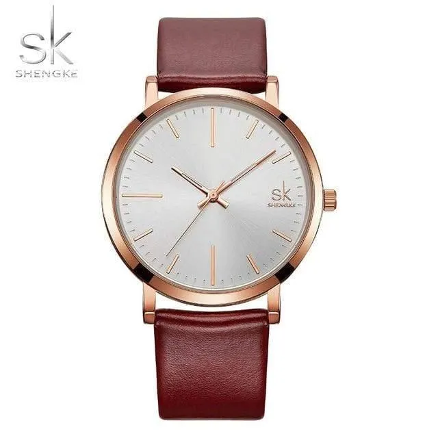 Damen-Armbanduhr mit Lederarmband, für Liebhaber, für Paare, mit Datum, wasserdicht, für Damen, Quarzuhr