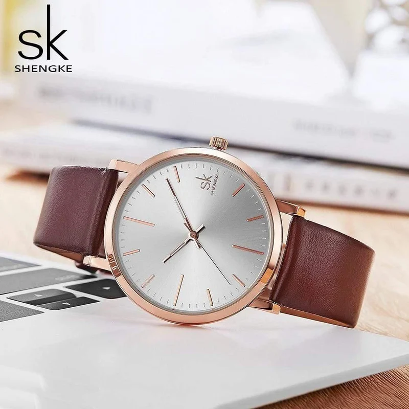 Damen-Armbanduhr mit Lederarmband, für Liebhaber, für Paare, mit Datum, wasserdicht, für Damen, Quarzuhr
