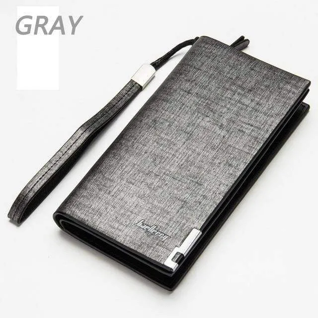 Business Herren-Geldbörsen, solides PU-Leder, lange Geldbörse, tragbare Geldbörsen, lässige Standard-Geldbörsen, männliche Clutch-Tasche