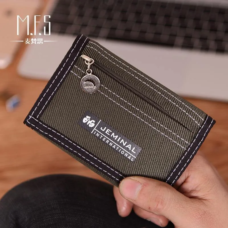 Männer Leinwand Brieftasche Kurze Designer Männer Brieftaschen Reißverschluss Münze Männlichen Geldbörse Kartenhalter Für Teenager Männer