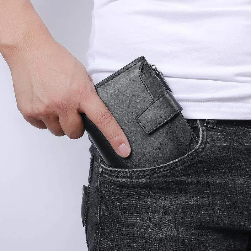 Männer Brieftasche Aus Echtem Leder Hohe Qualität Kuh Leder Geldbörse Mode Karte Halter Mann Zipper Brieftasche Kurze Männlichen