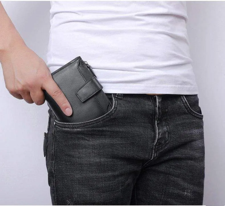 Männer Brieftasche Aus Echtem Leder Hohe Qualität Kuh Leder Geldbörse Mode Karte Halter Mann Zipper Brieftasche Kurze Männlichen