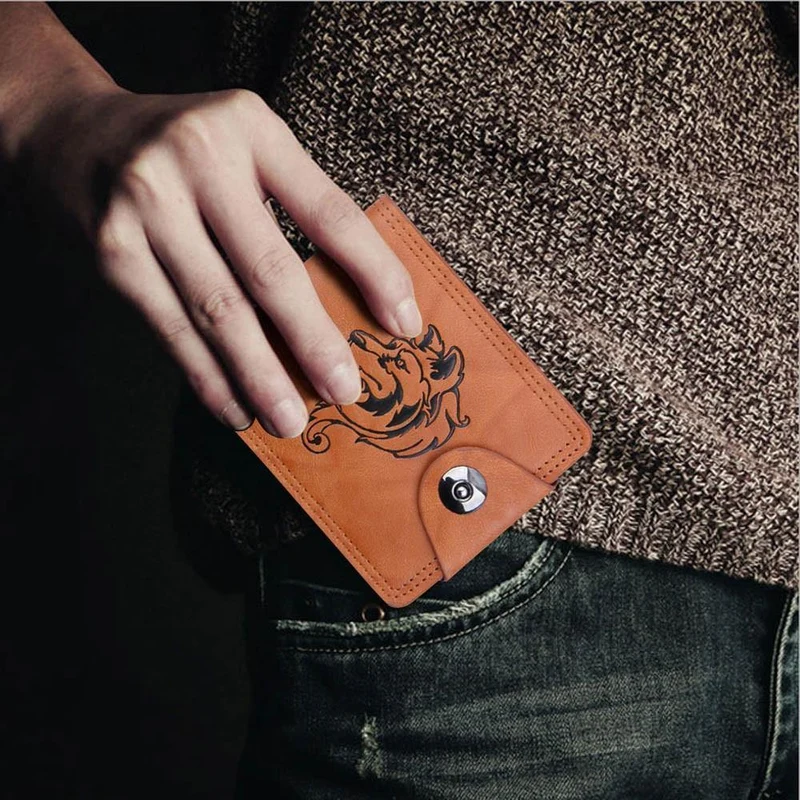 Design männer bifold business leder brieftasche kurze männer brieftasche leder rfid blockieren mode standard brieftaschen