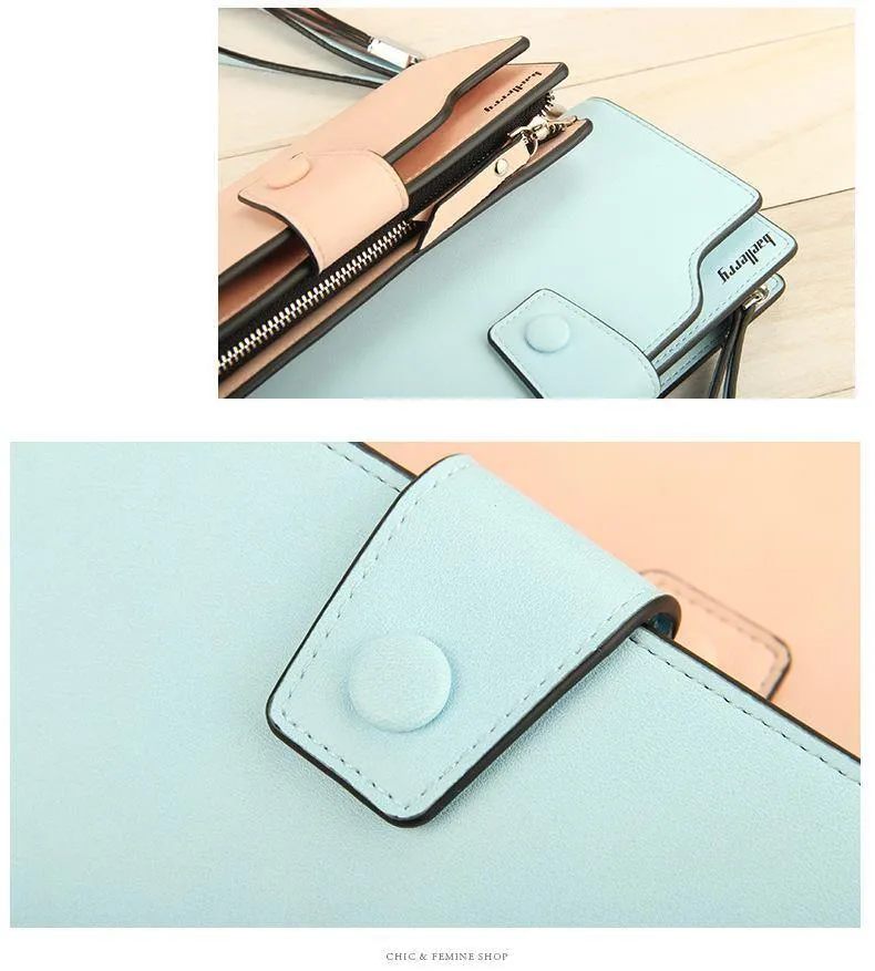 Damen-Geldbörse mit Reißverschluss und Haspe, lange Geldbörse, Verschluss im langen Stil, riesige Kapazität, modische Handtasche, Geldbeutel, mehr Kartenfächer