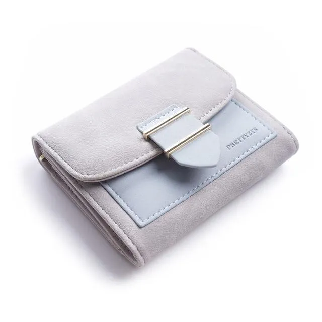 Frauen Brieftasche Weibliche Mittleren Peeling Geldbörsen Leder Portefeuille Femme Carteira Feminina Patchwork Karte Halter Kurze Cartera Mujer