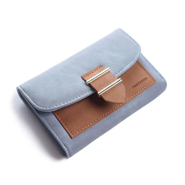 Frauen Brieftasche Weibliche Mittleren Peeling Geldbörsen Leder Portefeuille Femme Carteira Feminina Patchwork Karte Halter Kurze Cartera Mujer