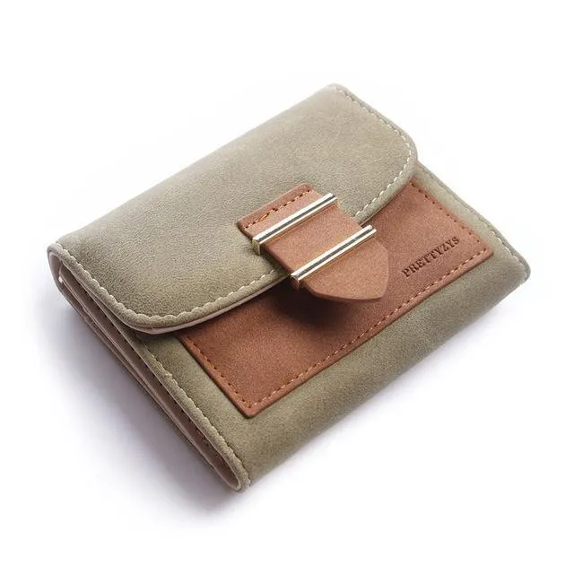 Frauen Brieftasche Weibliche Mittleren Peeling Geldbörsen Leder Portefeuille Femme Carteira Feminina Patchwork Karte Halter Kurze Cartera Mujer