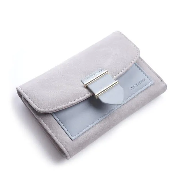 Frauen Brieftasche Weibliche Mittleren Peeling Geldbörsen Leder Portefeuille Femme Carteira Feminina Patchwork Karte Halter Kurze Cartera Mujer