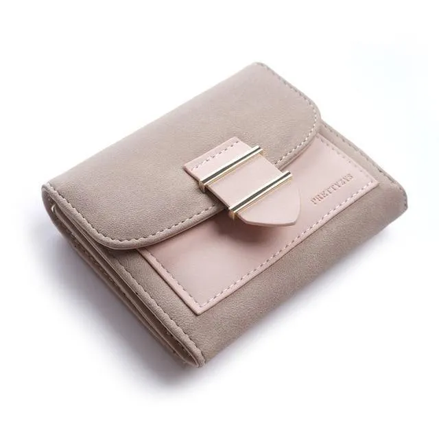 Frauen Brieftasche Weibliche Mittleren Peeling Geldbörsen Leder Portefeuille Femme Carteira Feminina Patchwork Karte Halter Kurze Cartera Mujer