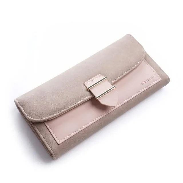 Frauen Brieftasche Weibliche Mittleren Peeling Geldbörsen Leder Portefeuille Femme Carteira Feminina Patchwork Karte Halter Kurze Cartera Mujer