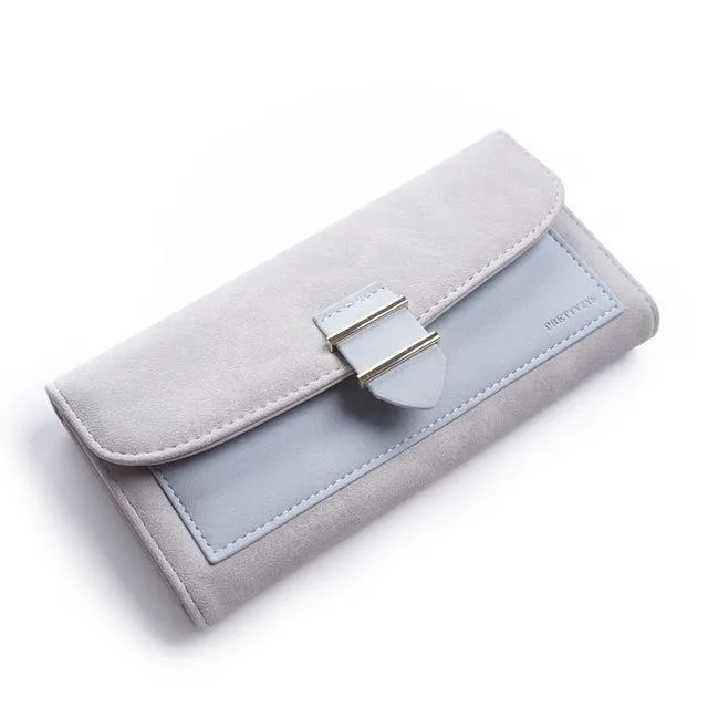 Frauen Brieftasche Weibliche Mittleren Peeling Geldbörsen Leder Portefeuille Femme Carteira Feminina Patchwork Karte Halter Kurze Cartera Mujer
