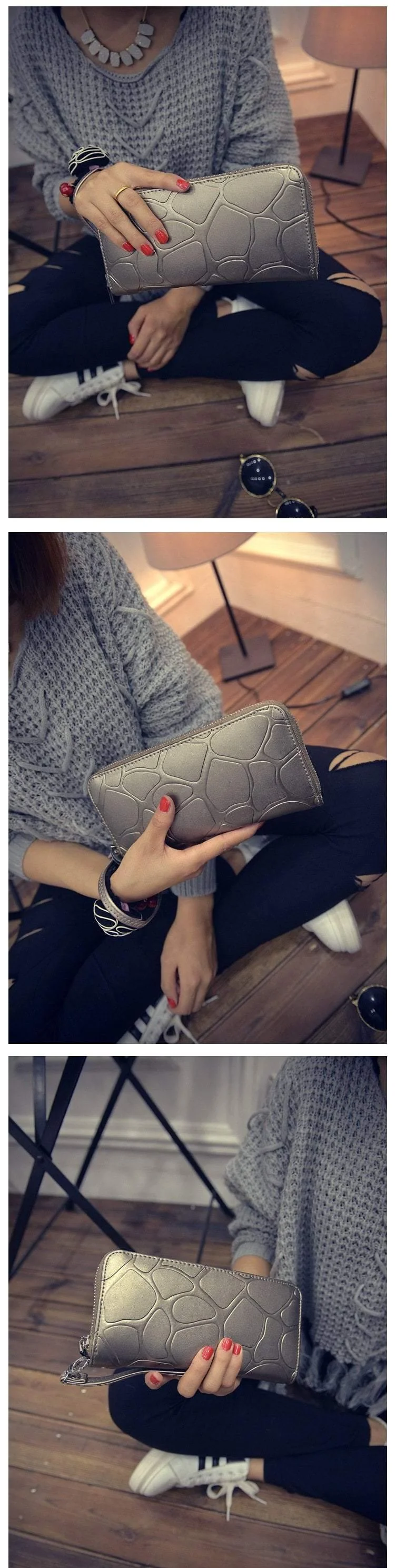 Pu-leder Frauen Brieftasche Weiblichen Geldbeutel Große Kapazität Brieftaschen Weiblichen Geldbeutel Dame Geldbörsen Handytasche Kartenhalter Carteras