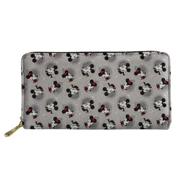 Damen-Geldbörsen mit Cartoon-Maus-Druck, Leder, Damen-Geldbörse, süße Damen-Geldbörse für Münzkartenhalter, Mädchen-Clutch