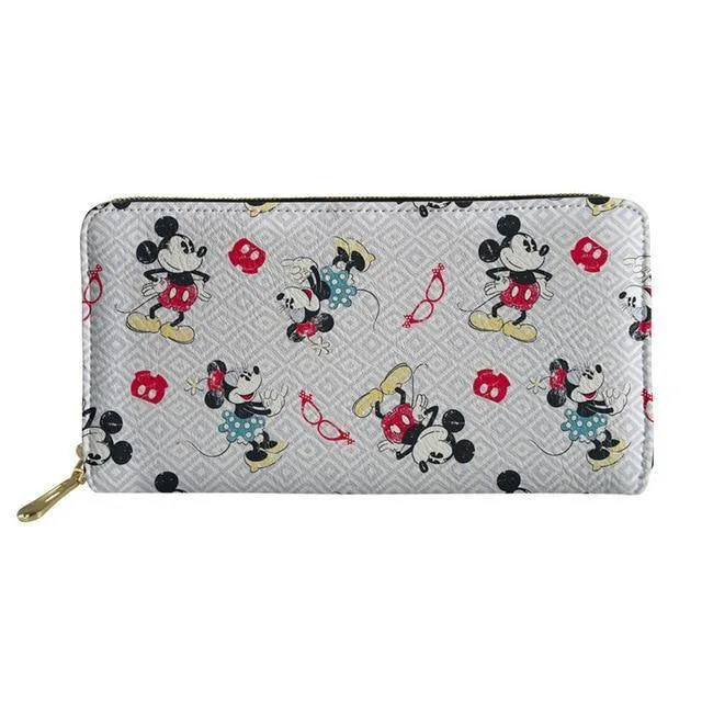 Damen-Geldbörsen mit Cartoon-Maus-Druck, Leder, Damen-Geldbörse, süße Damen-Geldbörse für Münzkartenhalter, Mädchen-Clutch