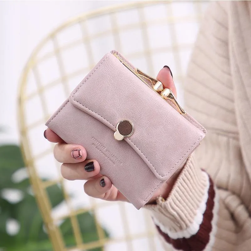 Frauen brieftasche kleine drei falten PU leder münze brieftasche frische multi-funktion frauen geldbörse weiblichen geldbörse brieftasche
