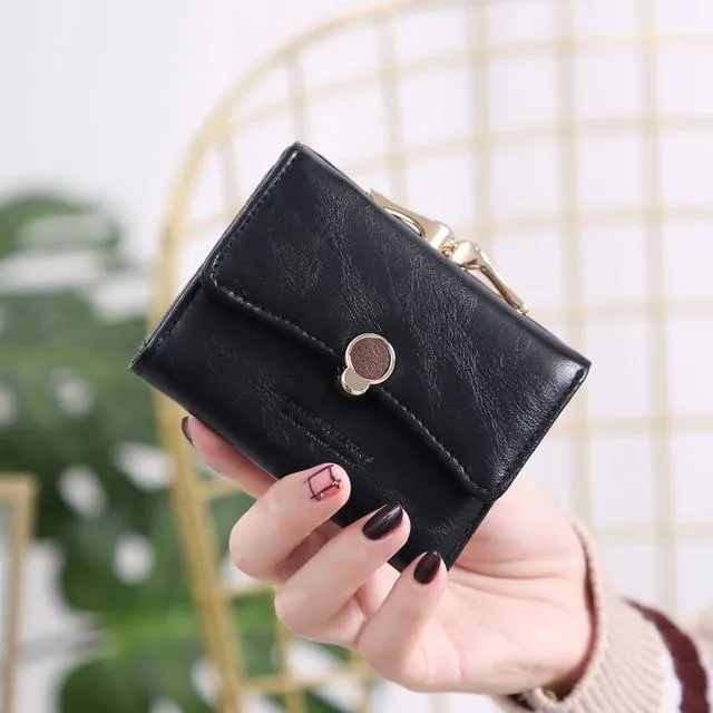 Frauen brieftasche kleine drei falten PU leder münze brieftasche frische multi-funktion frauen geldbörse weiblichen geldbörse brieftasche