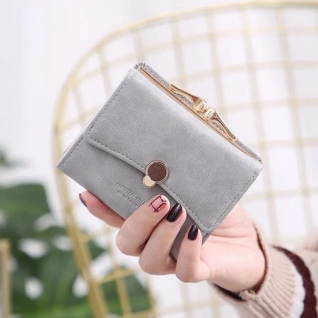 Frauen brieftasche kleine drei falten PU leder münze brieftasche frische multi-funktion frauen geldbörse weiblichen geldbörse brieftasche