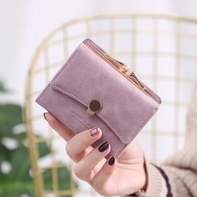 Frauen brieftasche kleine drei falten PU leder münze brieftasche frische multi-funktion frauen geldbörse weiblichen geldbörse brieftasche