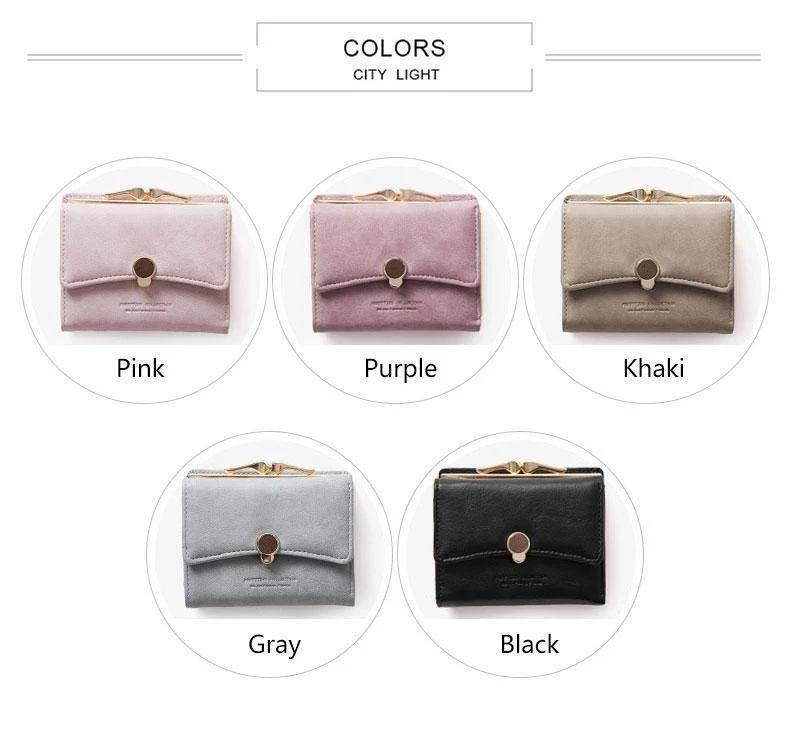Frauen brieftasche kleine drei falten PU leder münze brieftasche frische multi-funktion frauen geldbörse weiblichen geldbörse brieftasche