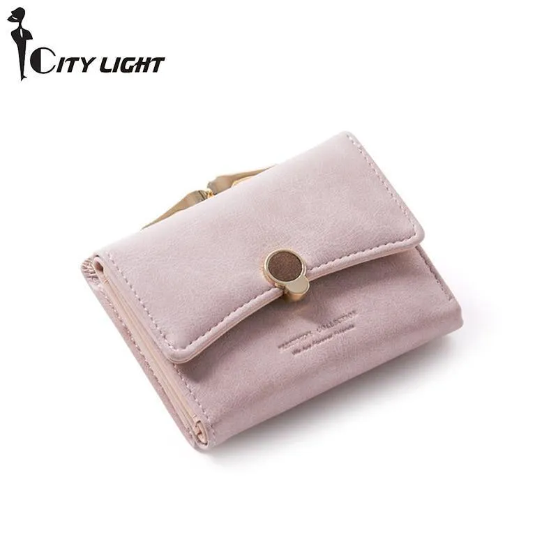 Frauen brieftasche kleine drei falten PU leder münze brieftasche frische multi-funktion frauen geldbörse weiblichen geldbörse brieftasche