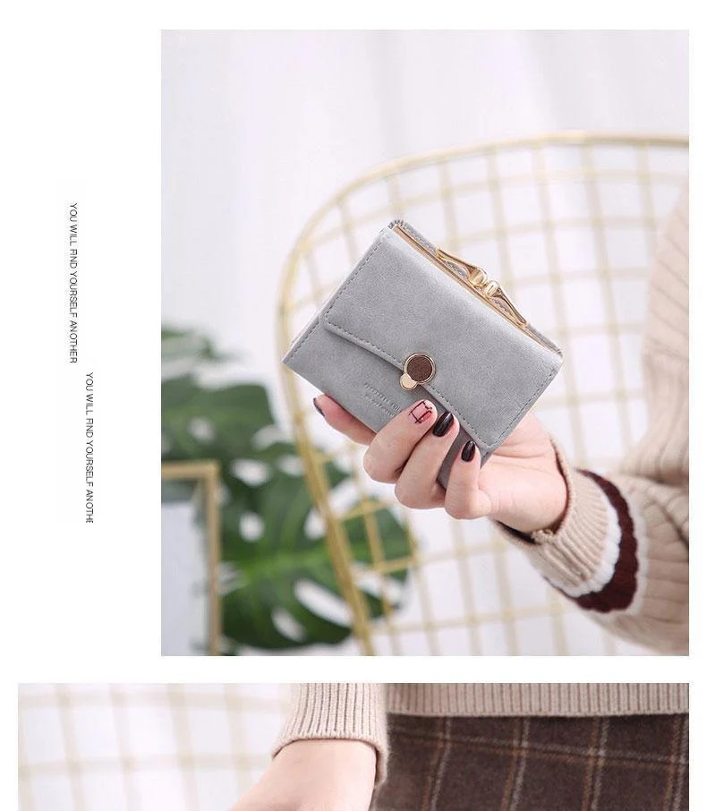 Frauen brieftasche kleine drei falten PU leder münze brieftasche frische multi-funktion frauen geldbörse weiblichen geldbörse brieftasche