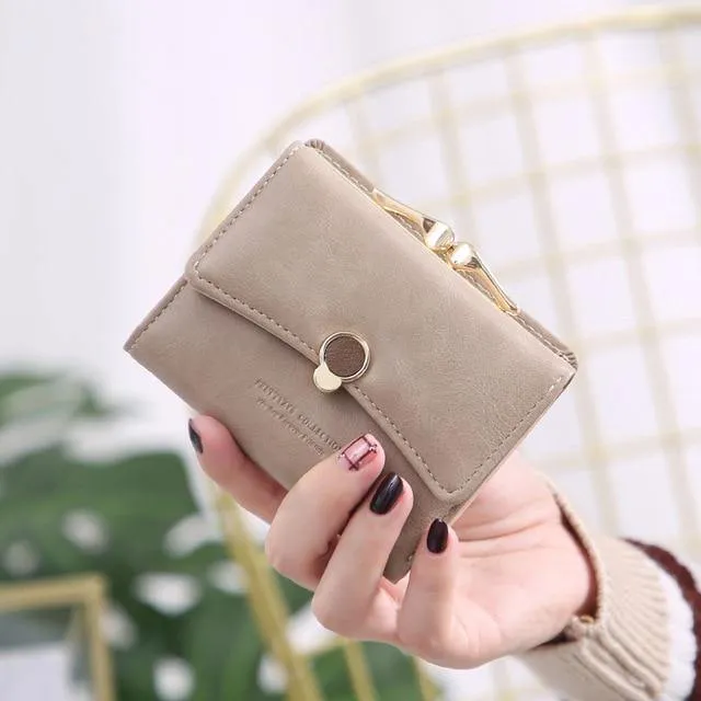 Frauen brieftasche kleine drei falten PU leder münze brieftasche frische multi-funktion frauen geldbörse weiblichen geldbörse brieftasche