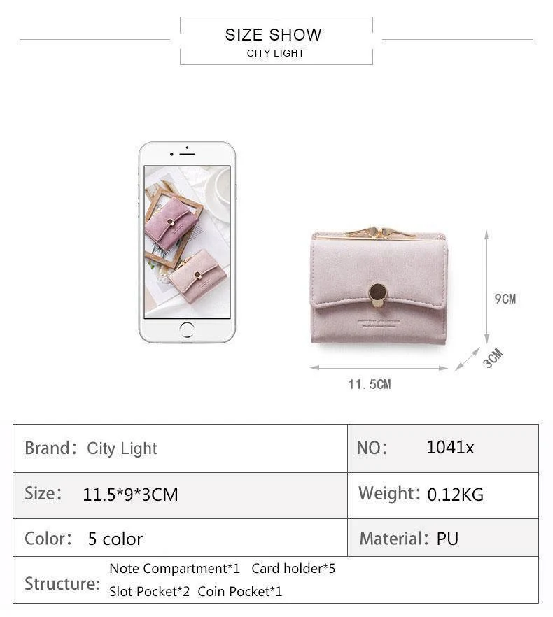 Frauen brieftasche kleine drei falten PU leder münze brieftasche frische multi-funktion frauen geldbörse weiblichen geldbörse brieftasche