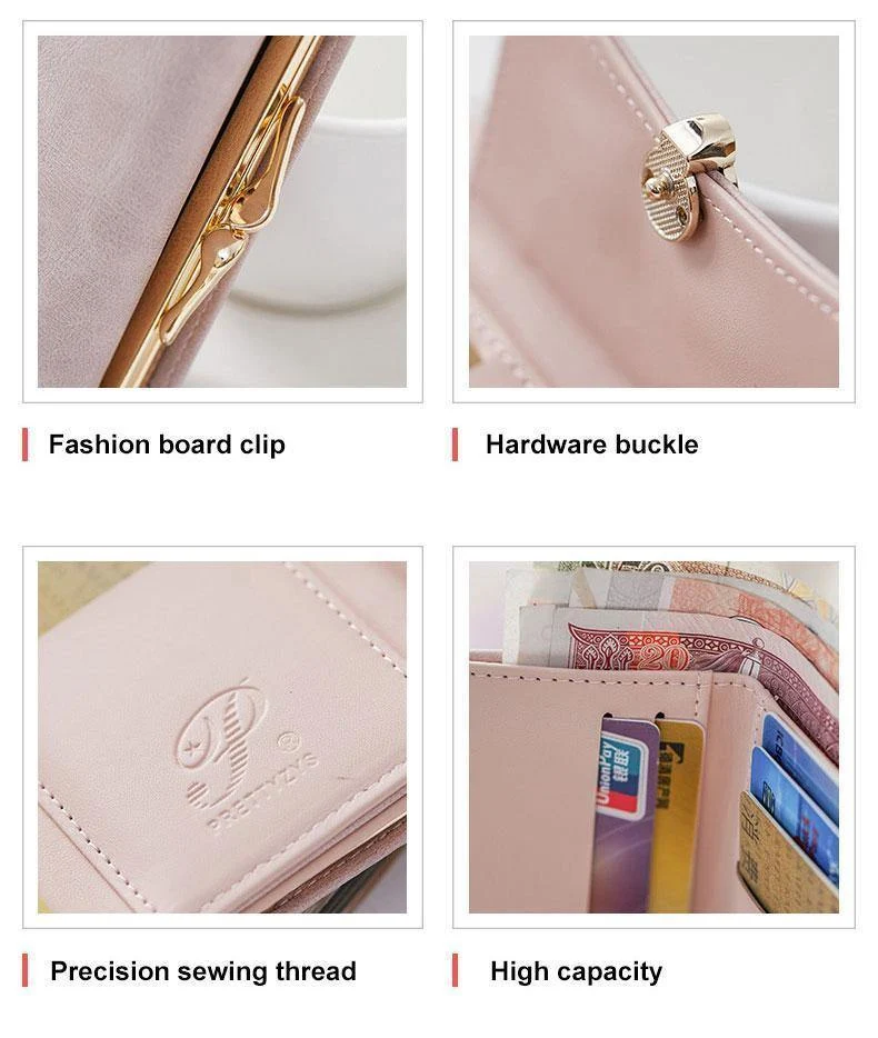 Frauen brieftasche kleine drei falten PU leder münze brieftasche frische multi-funktion frauen geldbörse weiblichen geldbörse brieftasche