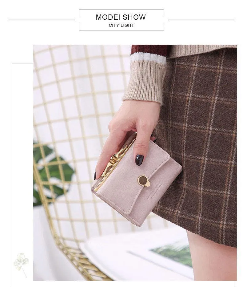 Frauen brieftasche kleine drei falten PU leder münze brieftasche frische multi-funktion frauen geldbörse weiblichen geldbörse brieftasche