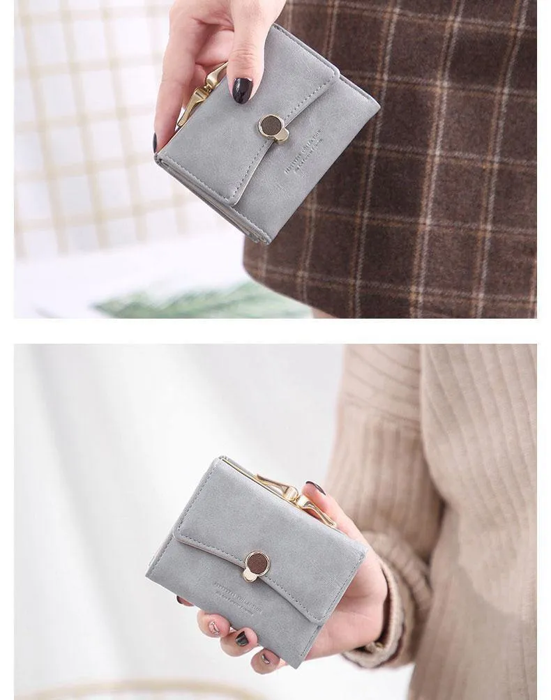 Frauen brieftasche kleine drei falten PU leder münze brieftasche frische multi-funktion frauen geldbörse weiblichen geldbörse brieftasche