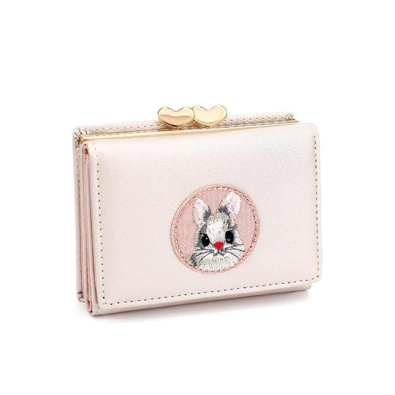 Frauen Brieftasche Kaninchen Tuch Aufkleber Ändern Ordner Japanischen Kawaii Mädchen Kurze Multi-funktion Geldbörse Karte Sets