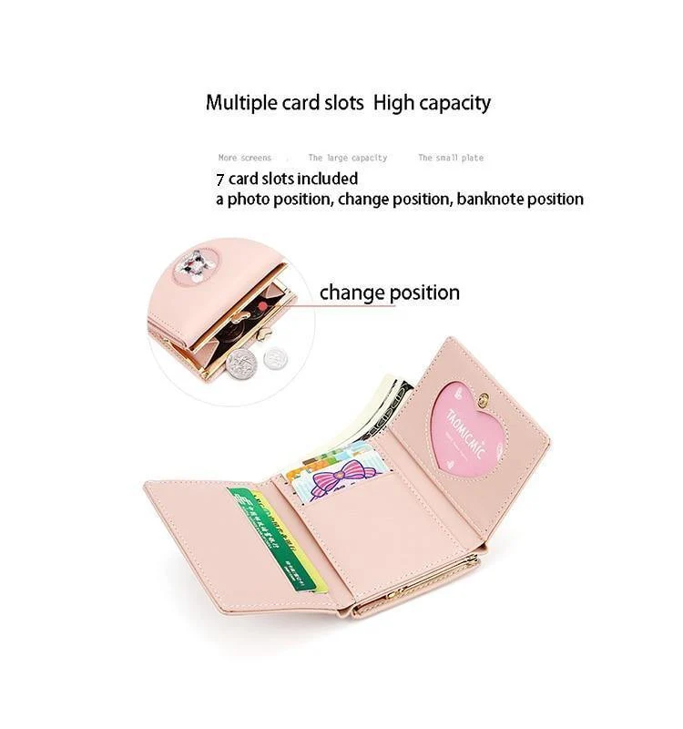 Frauen Brieftasche Kaninchen Tuch Aufkleber Ändern Ordner Japanischen Kawaii Mädchen Kurze Multi-funktion Geldbörse Karte Sets