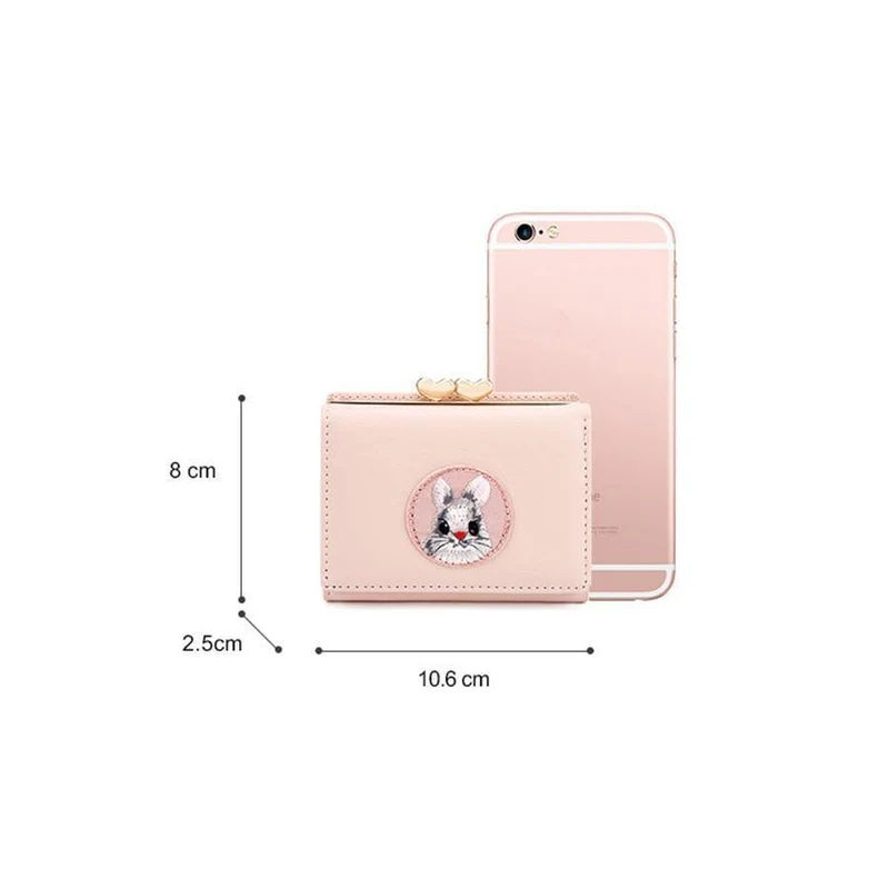 Frauen Brieftasche Kaninchen Tuch Aufkleber Ändern Ordner Japanischen Kawaii Mädchen Kurze Multi-funktion Geldbörse Karte Sets