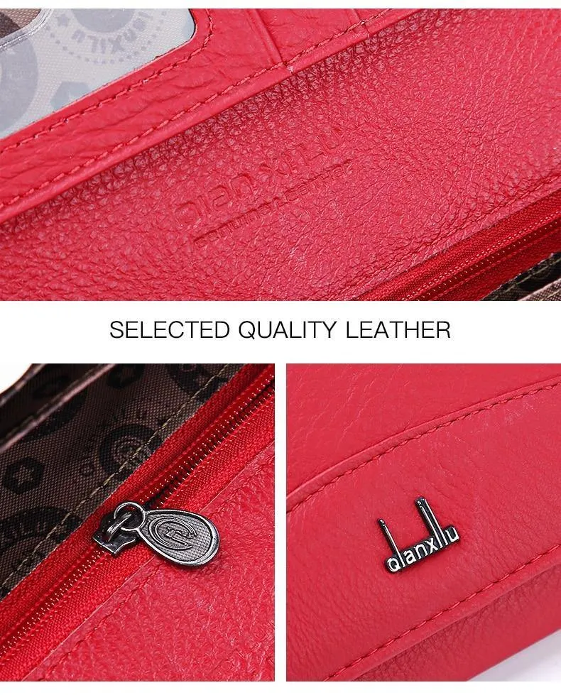 Frauen Brieftasche Aus Echtem Leder Hohe Qualität Geldbörse Weiblichen
