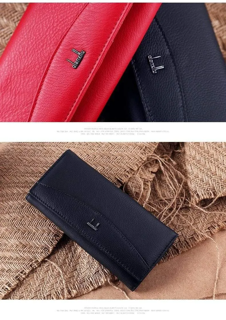 Frauen Brieftasche Aus Echtem Leder Hohe Qualität Geldbörse Weiblichen