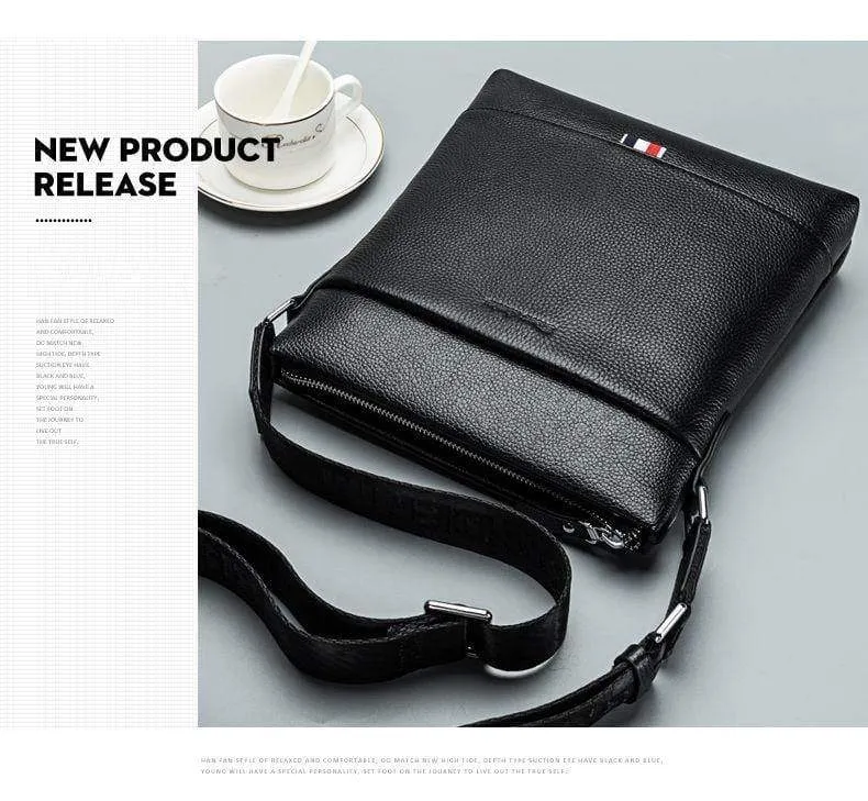 Leder Männer Tasche Casual Business Umhängetasche iPad Herren Messenger Bag Klassische Schwarz bolsas männlichen N2821