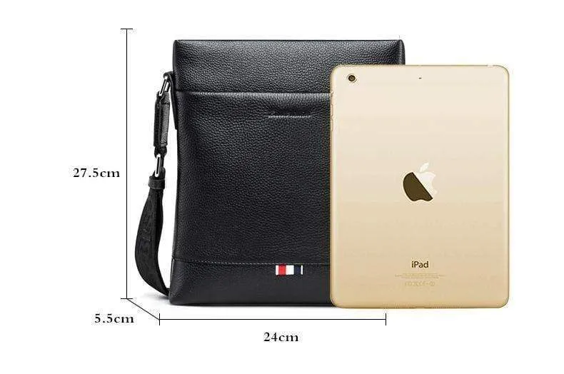 Leder Männer Tasche Casual Business Umhängetasche iPad Herren Messenger Bag Klassische Schwarz bolsas männlichen N2821