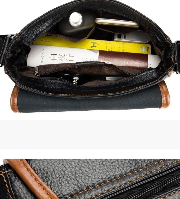 Leder Herrentasche Rindsleder Messenger Bag für männliche Mode Umhängetasche Herren Umhängetasche Vintage Handtaschen