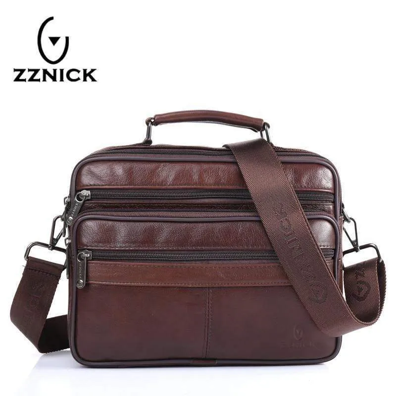 Herren Messenger Bags Luxus Echtleder Herren Tasche Designer Hochwertige Umhängetasche Casual Reißverschluss Bürotaschen für Männer
