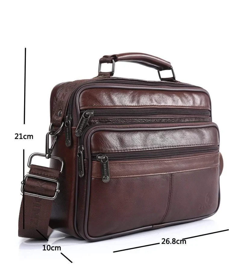 Herren Messenger Bags Luxus Echtleder Herren Tasche Designer Hochwertige Umhängetasche Casual Reißverschluss Bürotaschen für Männer