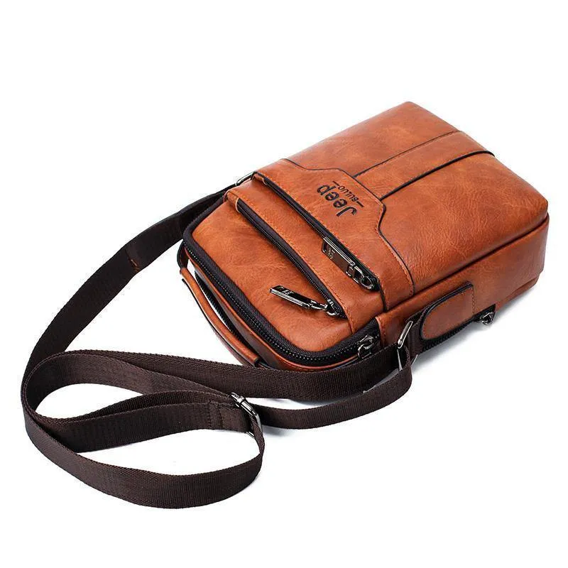 Herren Messenger Bags 2er Set Crossbody Business Casual Handtasche Männlich Spliter Leder Umhängetasche Große Kapazität