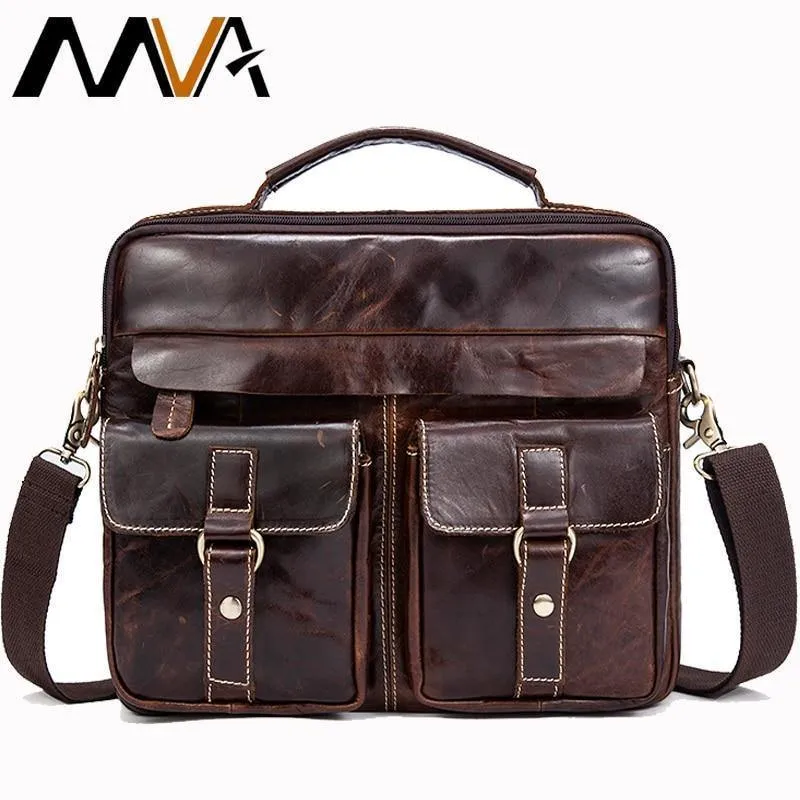 Messenger Bag Herren Echtleder Aktentasche Mann Taschen Arbeit Business Casual Reisetasche für Dokumente Messenger Male 801