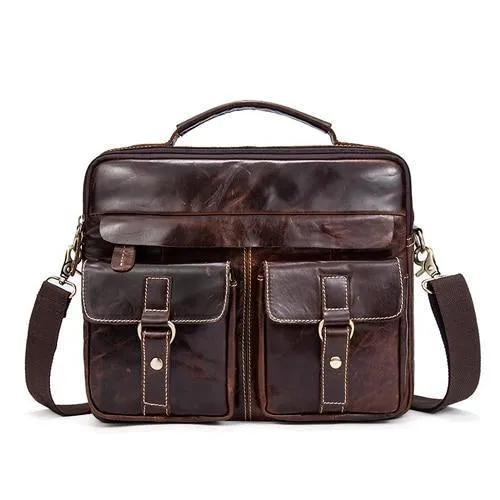 Messenger Bag Herren Echtleder Aktentasche Mann Taschen Arbeit Business Casual Reisetasche für Dokumente Messenger Male 801