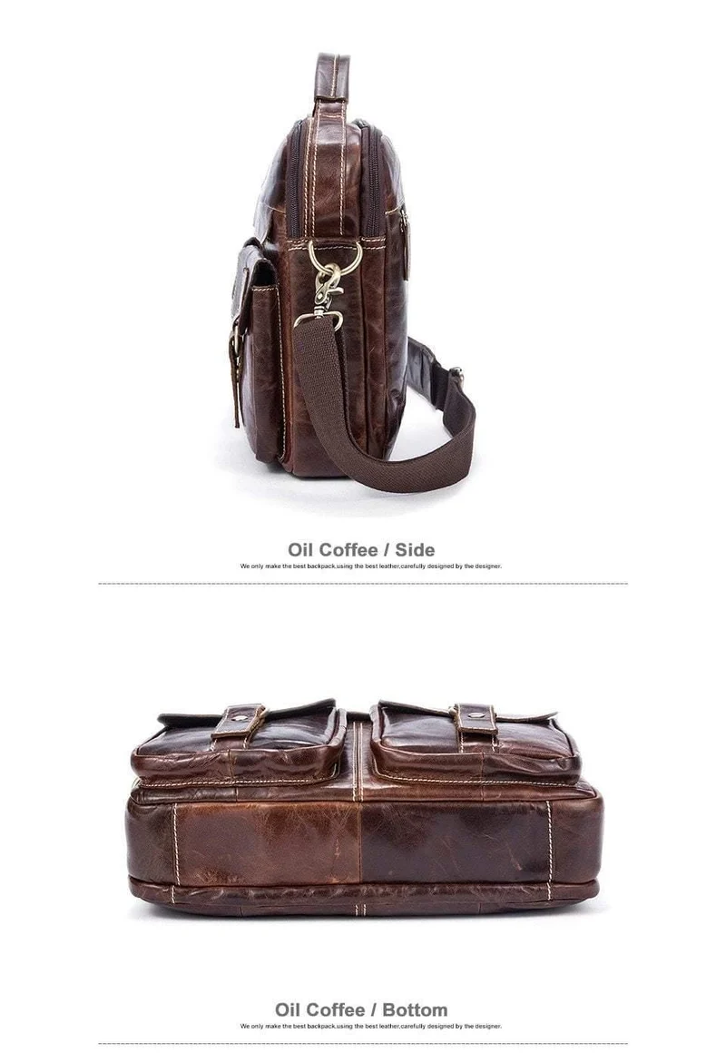 Messenger Bag Herren Echtleder Aktentasche Mann Taschen Arbeit Business Casual Reisetasche für Dokumente Messenger Male 801